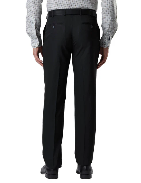 Raymond Men Black Structure Contemporary Fit Polyester Blend Trouser - Image 4