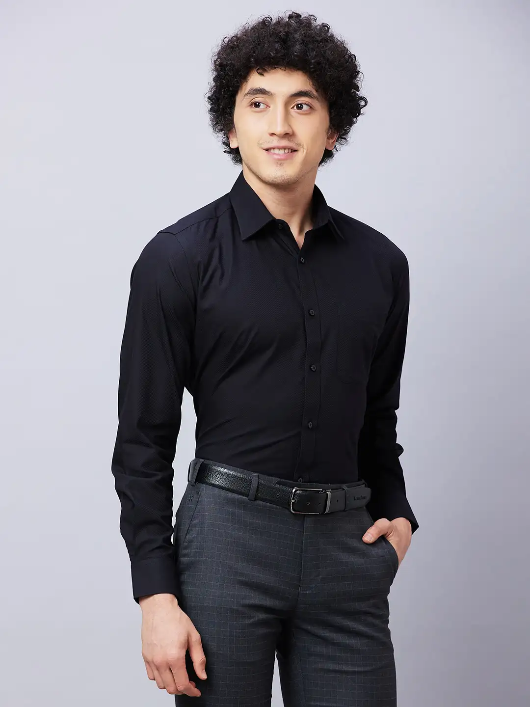 Raymond Men Black Structure Regular Fit Cotton Shirts - Image 2