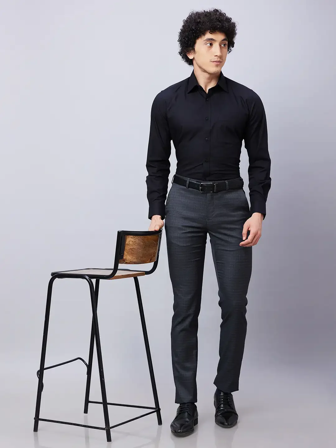 Raymond Men Black Structure Regular Fit Cotton Shirts - Image 5