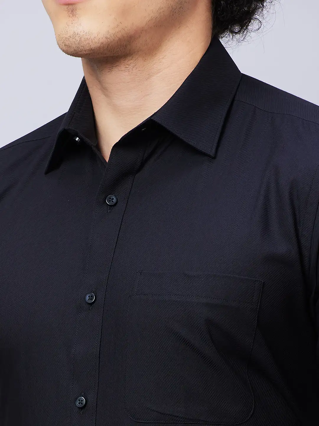 Raymond Men Black Structure Regular Fit Cotton Shirts - Image 6