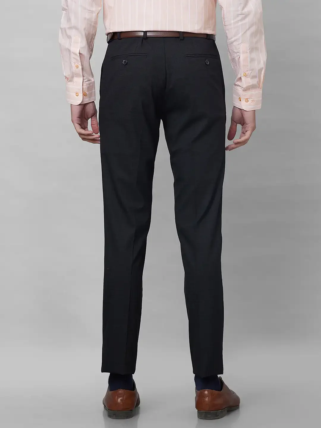 Raymond Men Black Structure Slim Fit Polyester Blend Trouser - Image 5