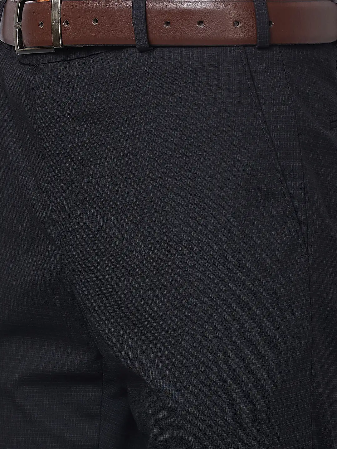 Raymond Men Black Structure Slim Fit Polyester Blend Trouser - Image 7
