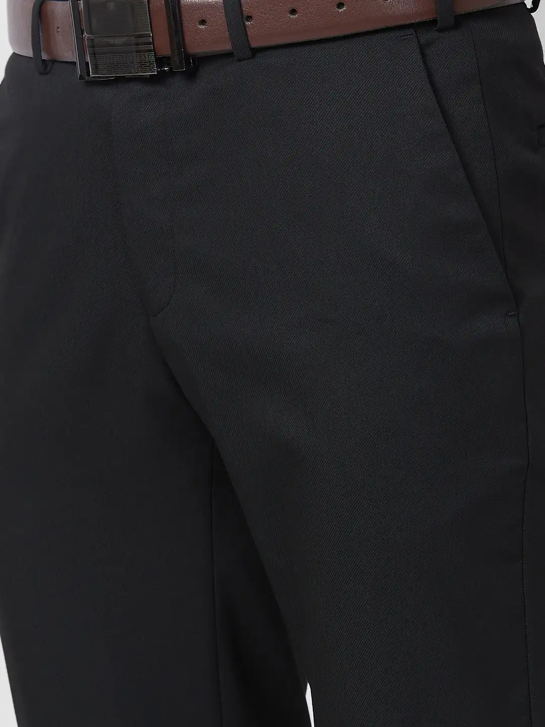 Raymond Men Black Structure Slim Fit Polyester Blend Trouser - Image 6