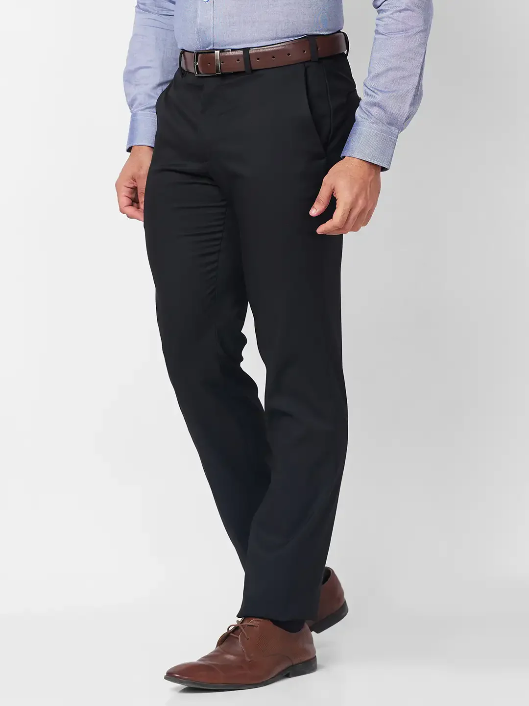 Raymond Men Black Structure Slim Fit Polyester Blend Trouser - Image 3