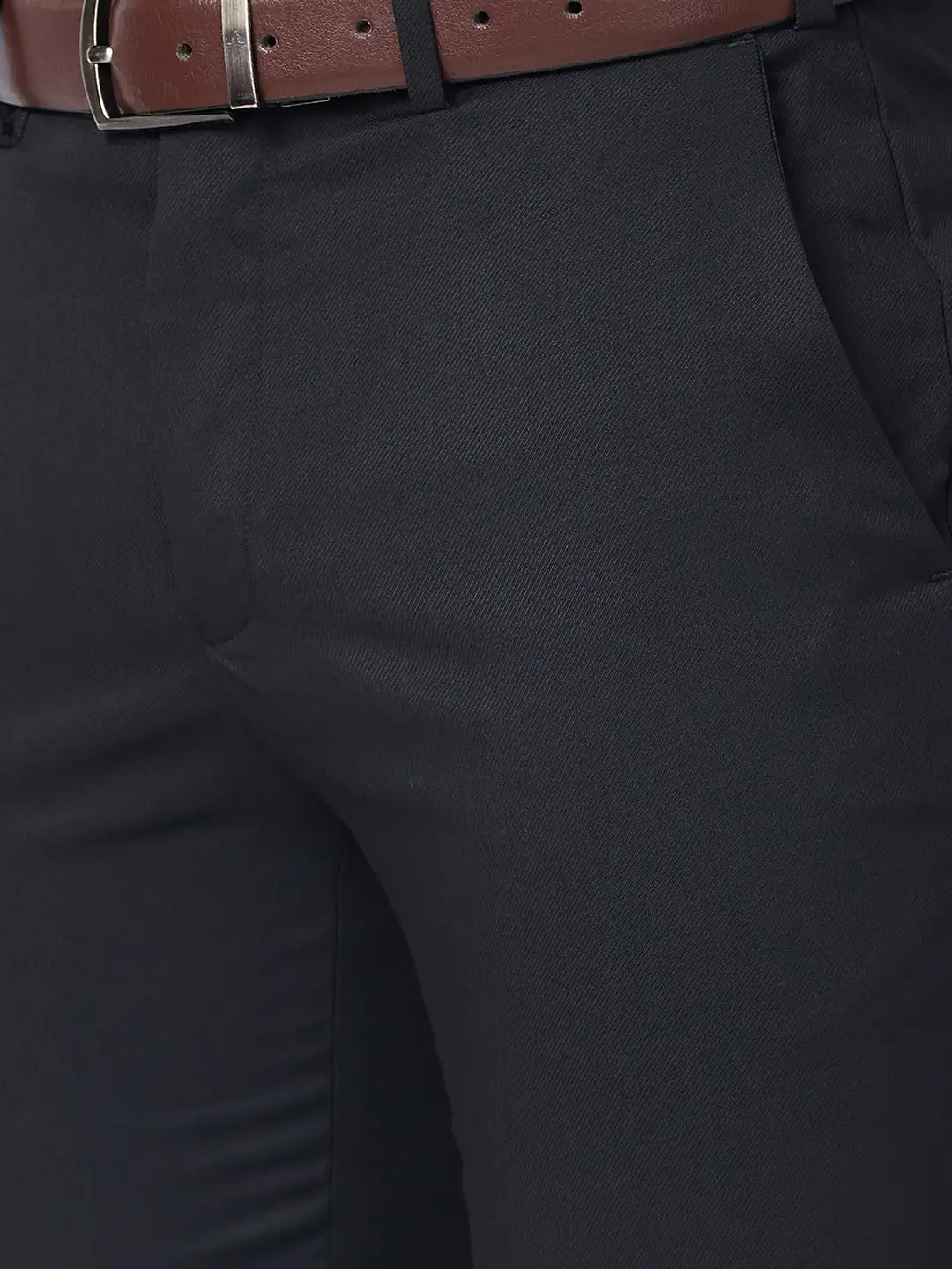 Raymond Men Black Structure Slim Fit Polyester Blend Trouser - Image 6