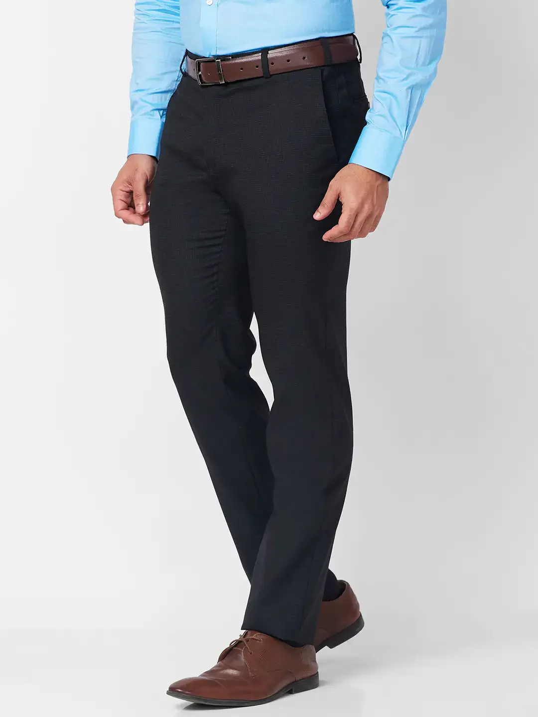 Raymond Men Black Structure Slim Fit Polyester Blend Trouser - Image 3