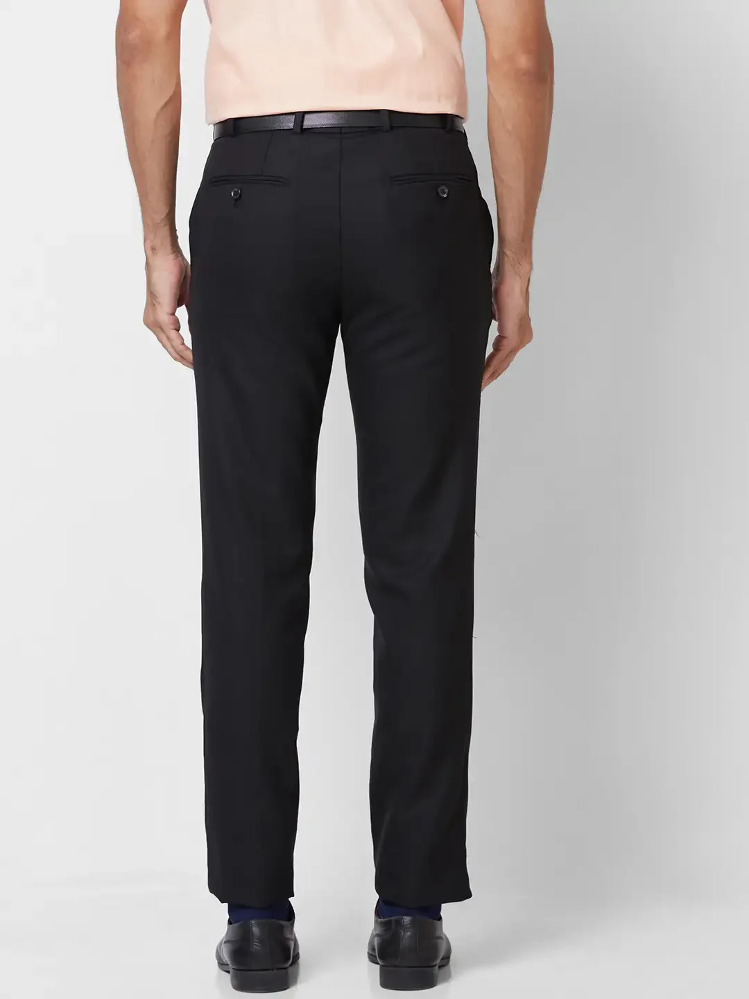 Raymond Men Black Structure Slim Fit Polyester Blend Trouser - Image 4