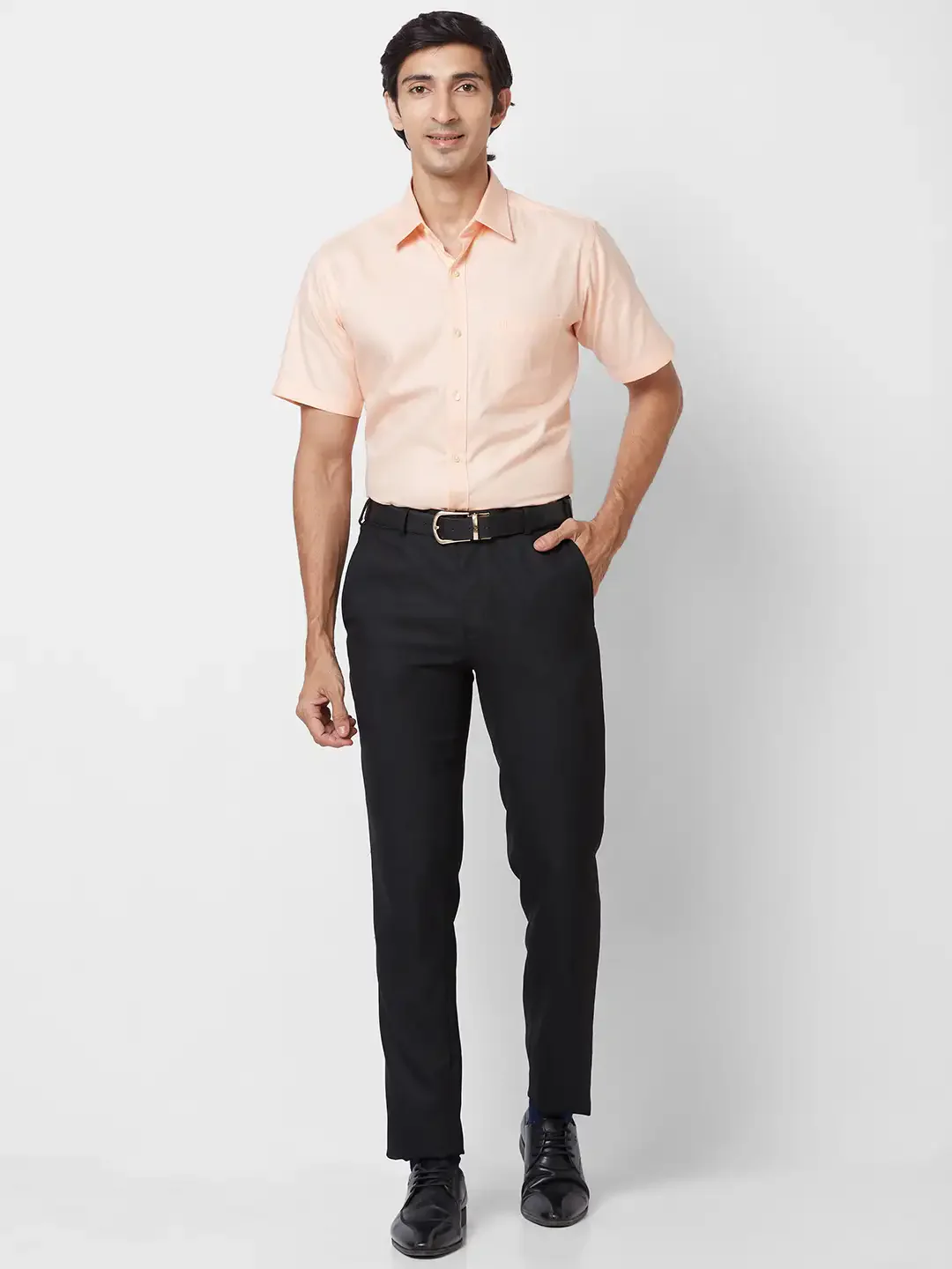 Raymond Men Black Structure Slim Fit Polyester Blend Trouser - Image 5
