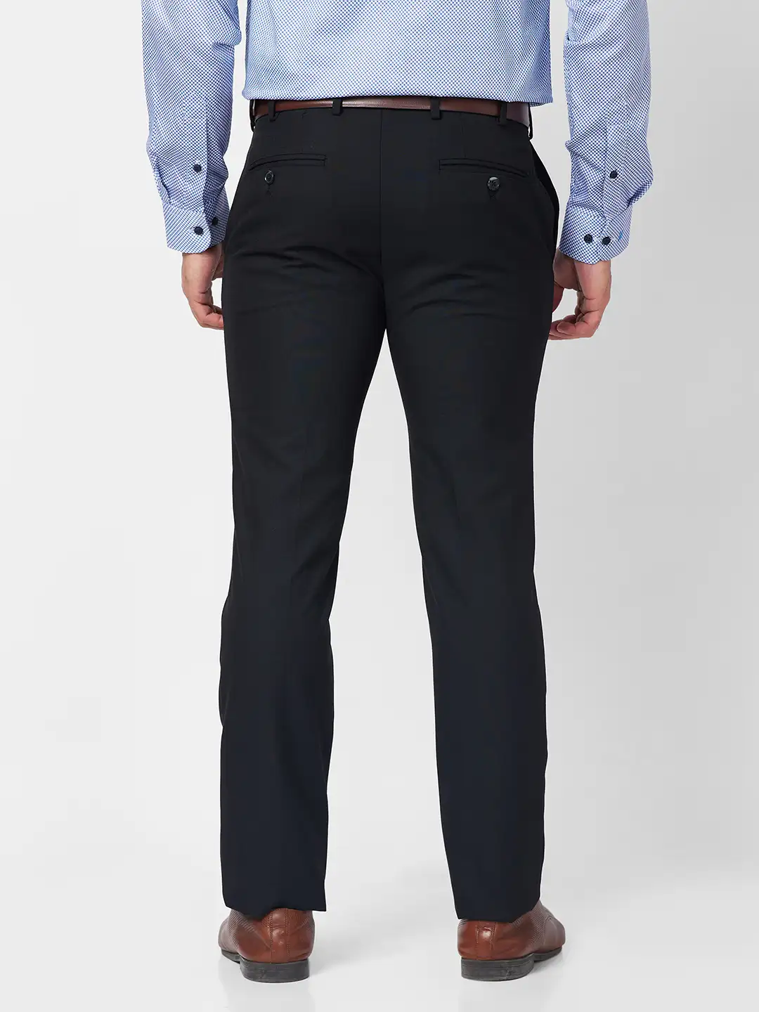 Raymond Men Black Structure Slim Fit Polyester Blend Trouser - Image 4