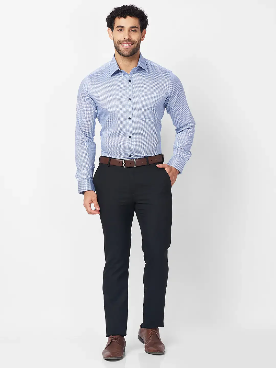 Raymond Men Black Structure Slim Fit Polyester Blend Trouser - Image 5