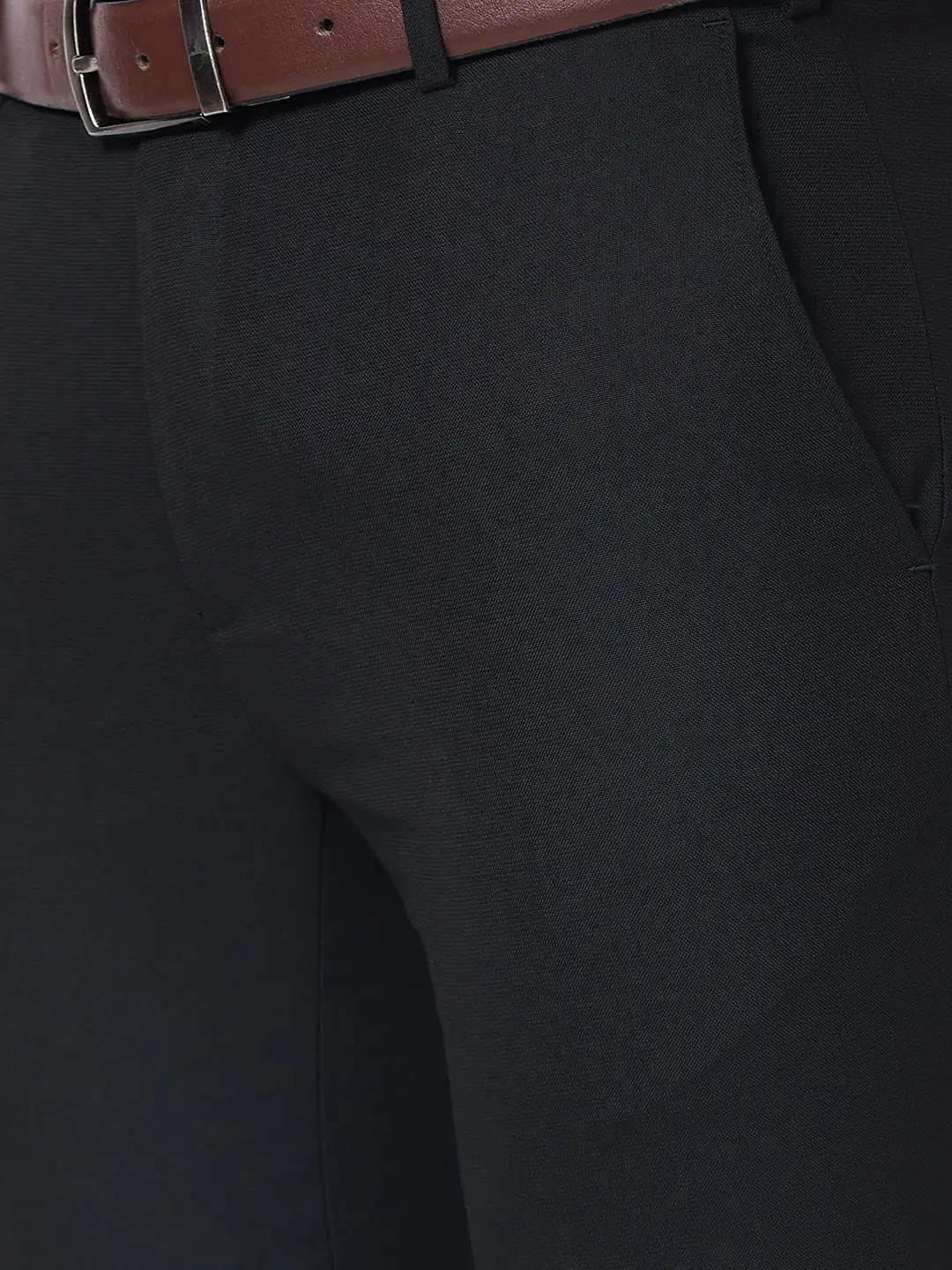 Raymond Men Black Structure Slim Fit Polyester Blend Trouser - Image 6
