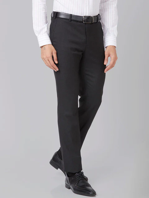 Raymond Men Black Structure Slim Fit Polyester Blend Trouser - Image 2