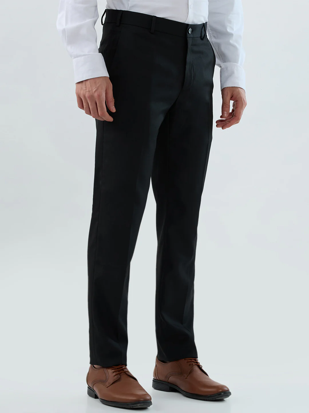 Raymond Men Black Structure Slim Fit Polyester Blend Trouser - Image 2