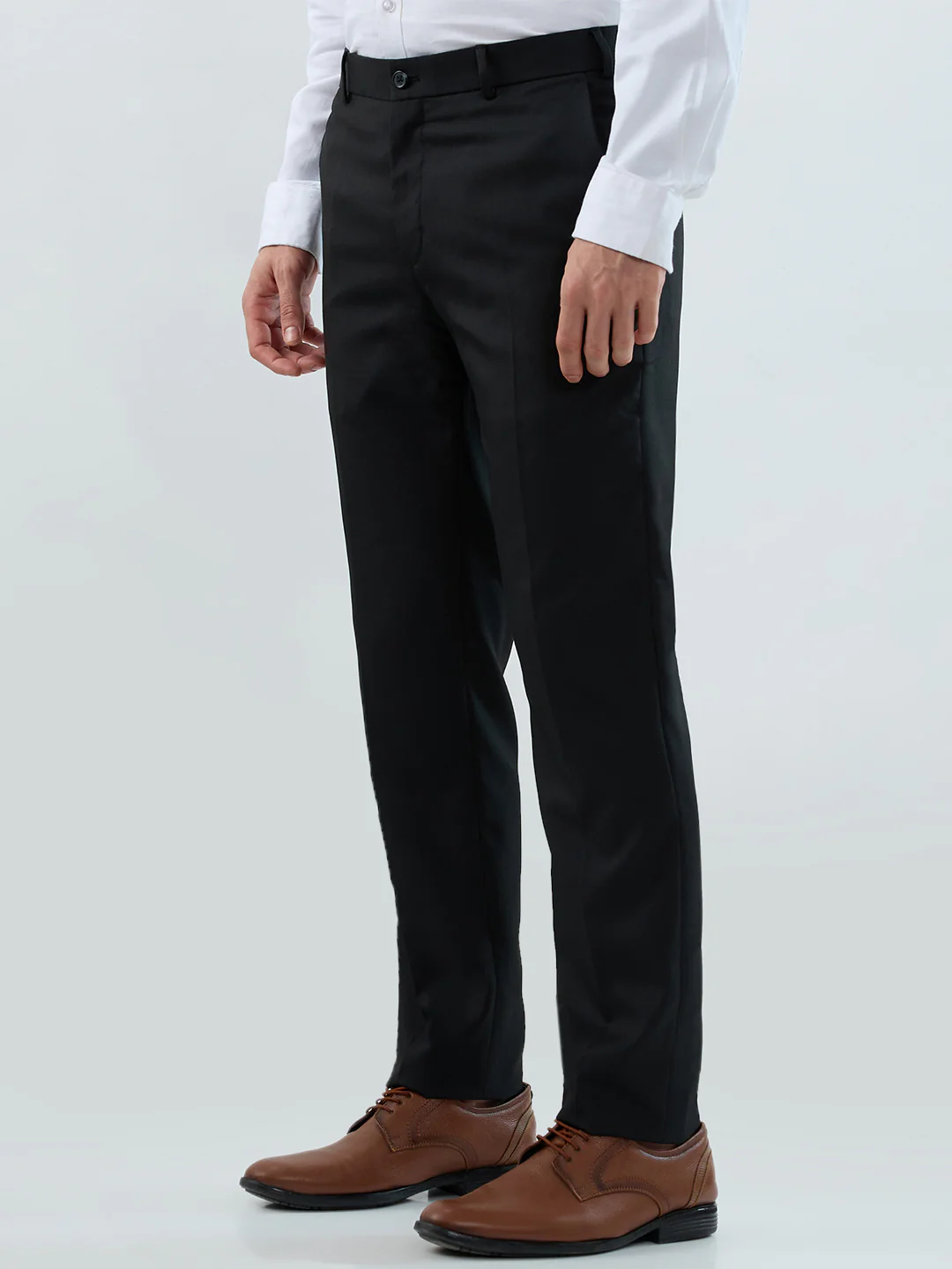 Raymond Men Black Structure Slim Fit Polyester Blend Trouser - Image 3