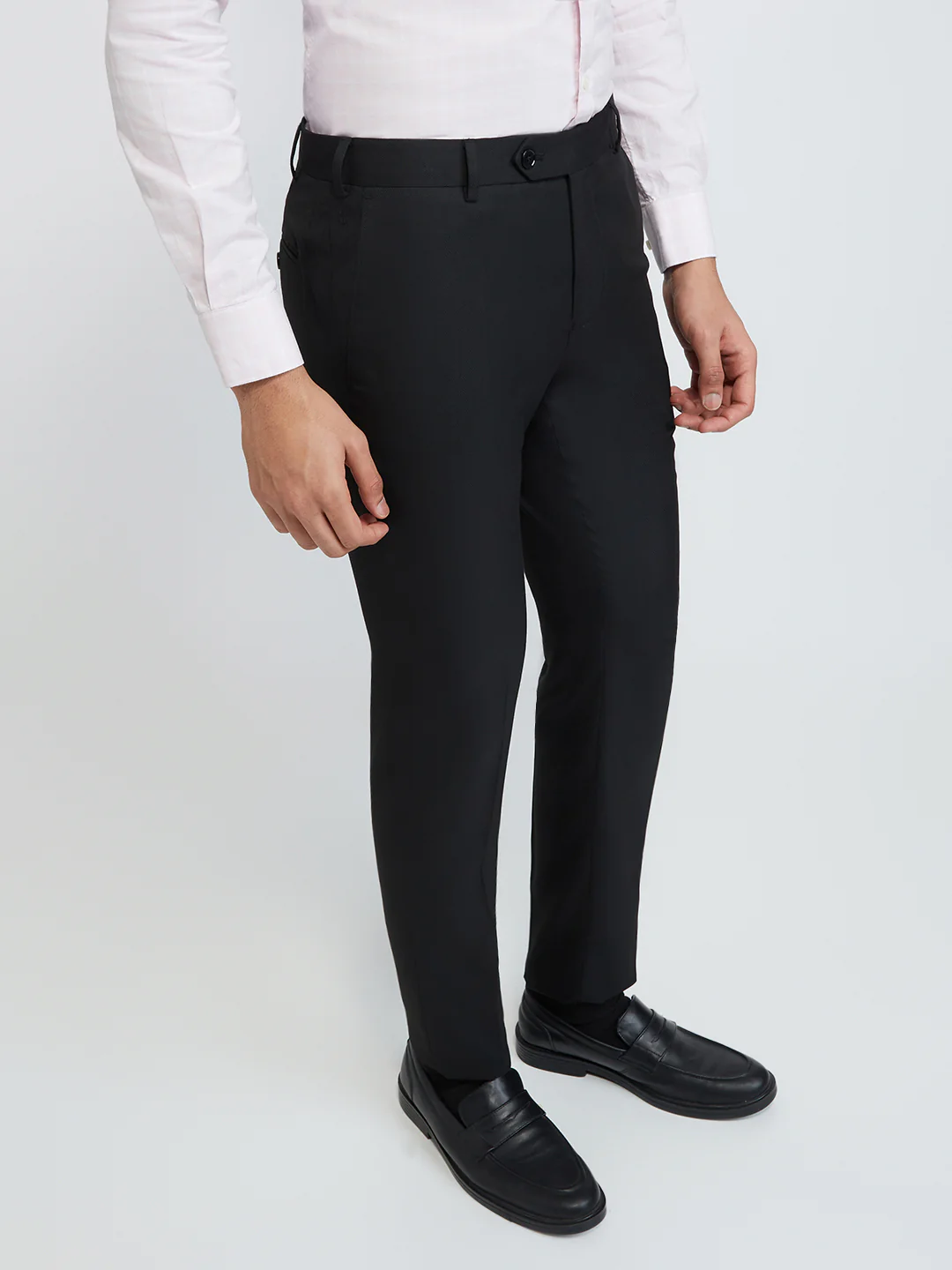 Raymond Men Black Structure Slim Fit Polyester Blend Trouser - Image 2