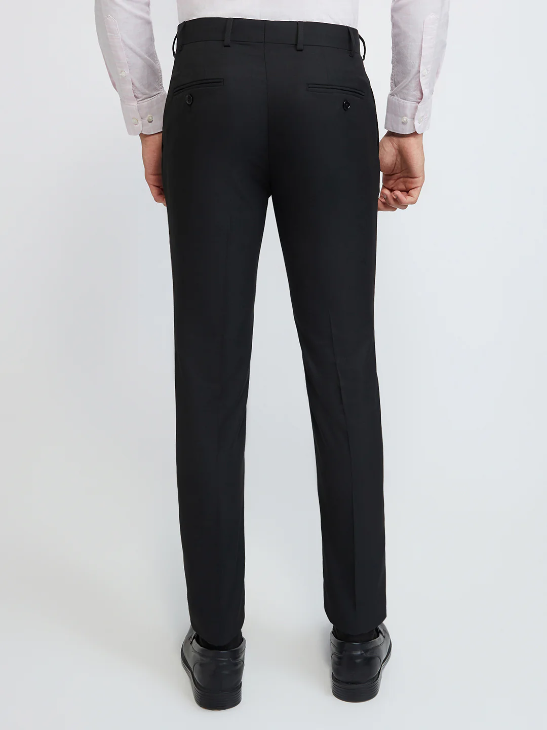 Raymond Men Black Structure Slim Fit Polyester Blend Trouser - Image 4