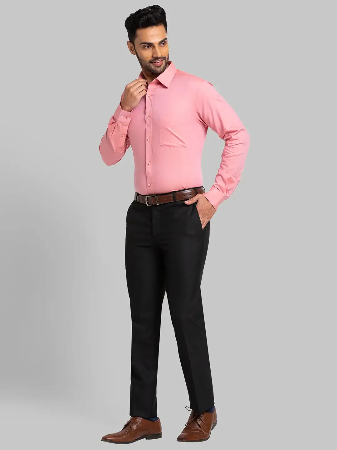 Raymond Men Black Structure Slim Fit Polyester Blend Trousers - Image 5