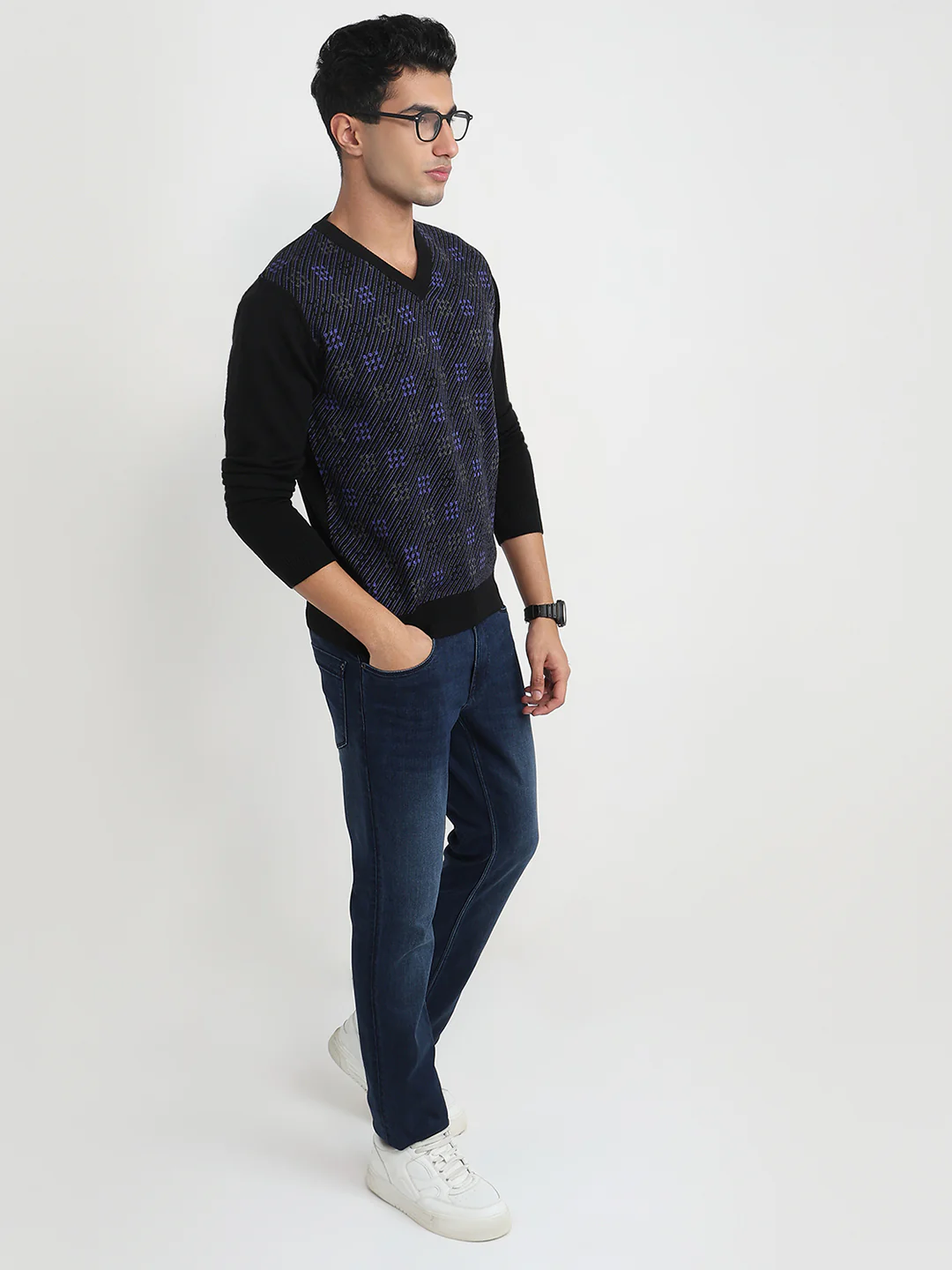 Raymond Men Black Wrapper Wool Blend Sweatshirt - Image 5