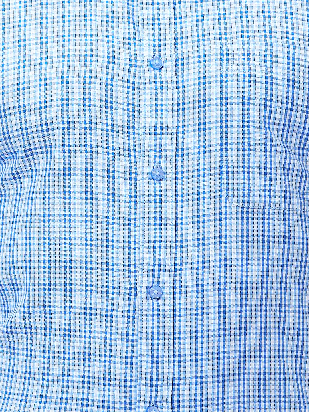Raymond Men Blue Checks Slim Fit Cotton Shirts - Image 7