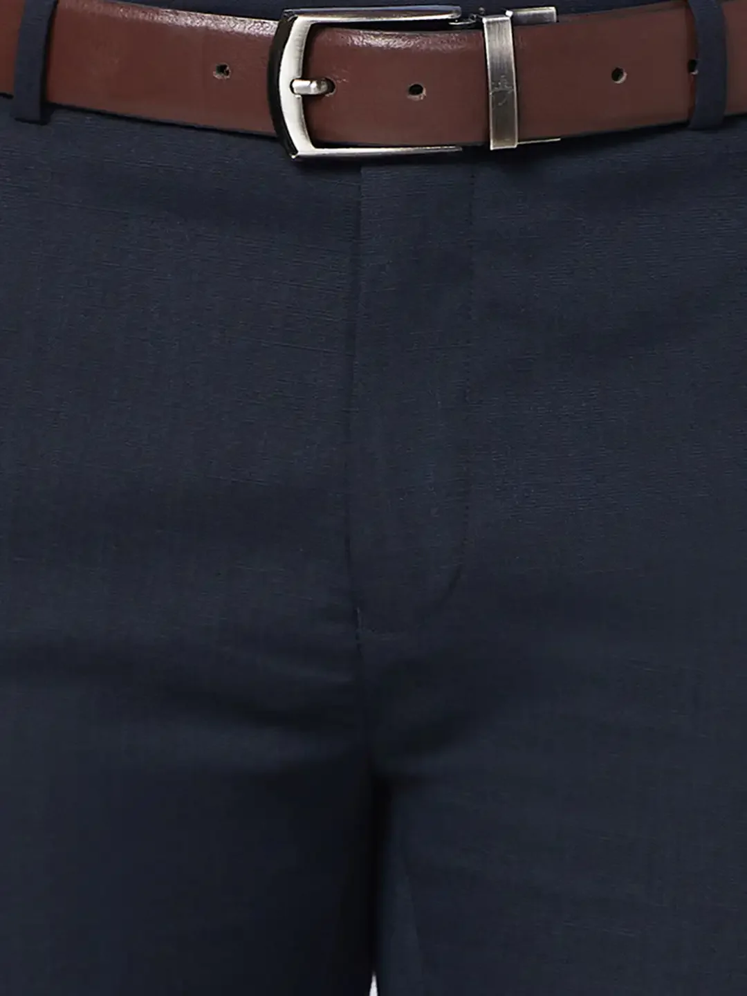 Raymond Men Blue Checks Slim Fit Polyester Blend Trouser - Image 7