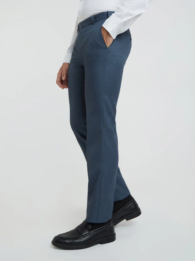 Raymond Men Blue Checks Slim Fit Polyester Blend Trouser - Image 5