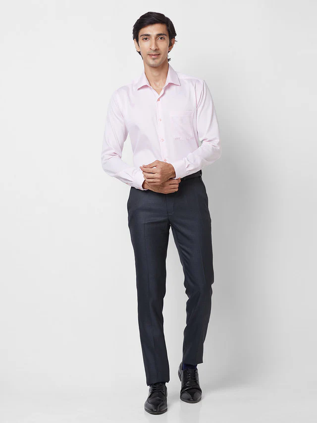 Raymond Men Blue Checks Slim Fit Polyester Blend Trouser - Image 5