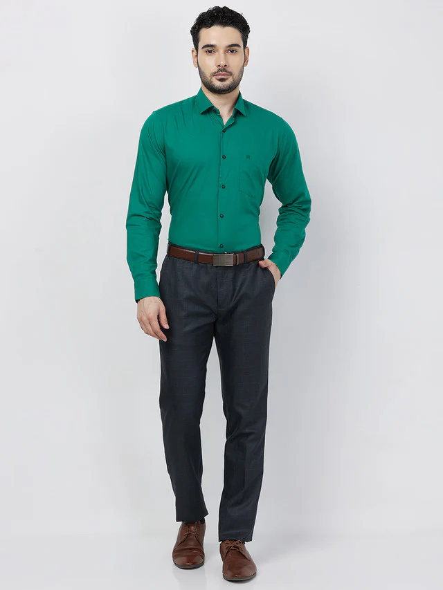 Raymond Men Blue Checks Slim Fit Polyester Blend Trouser - Image 6