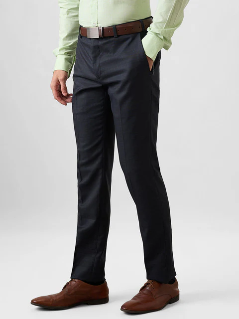 Raymond Men Blue Slim Fit Checks Trouser - Image 3