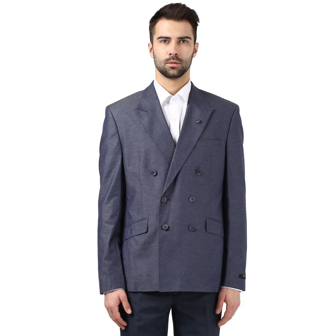 Raymond Men Blue Contemporary Fit Cotton Jackets