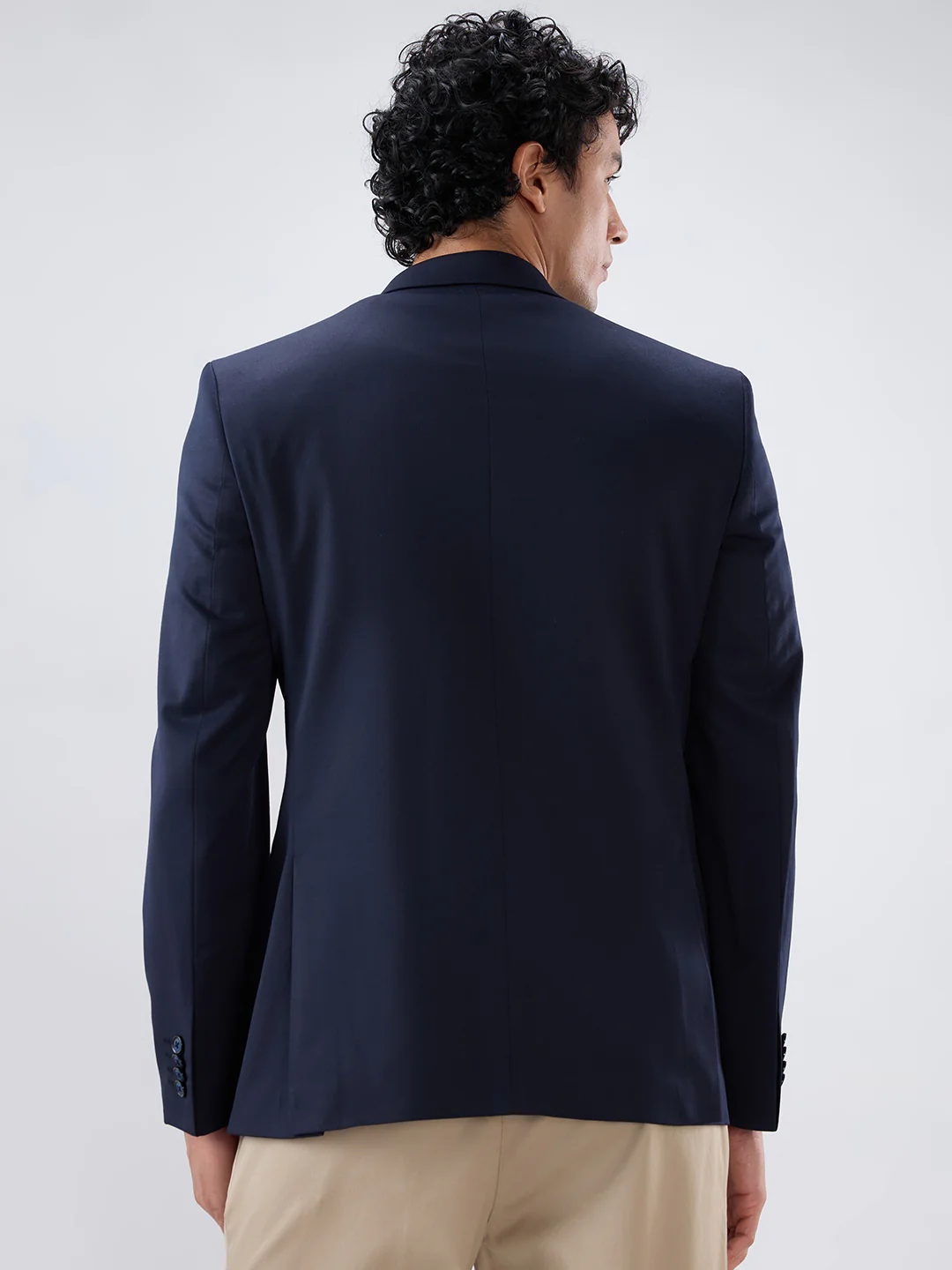 Raymond Men Blue Contemporary Fit Solid Jacket - Image 4