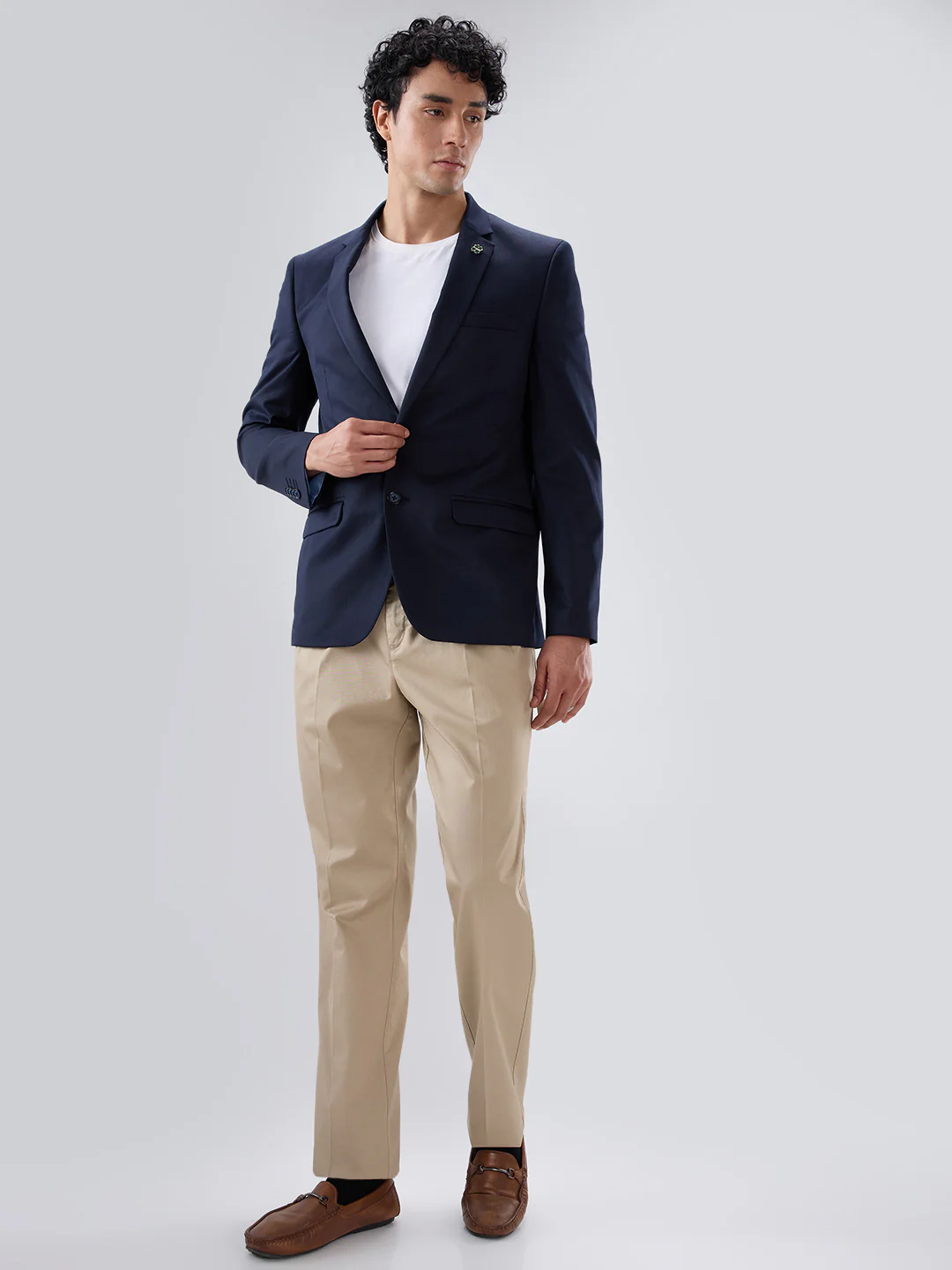 Raymond Men Blue Contemporary Fit Solid Jacket - Image 5