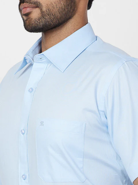 Raymond Men Blue Contemporary Fit Solid Shirt - Image 6