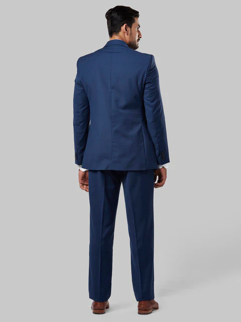 Raymond Men Blue Contemporary Fit Terry Blend Suit - Image 4