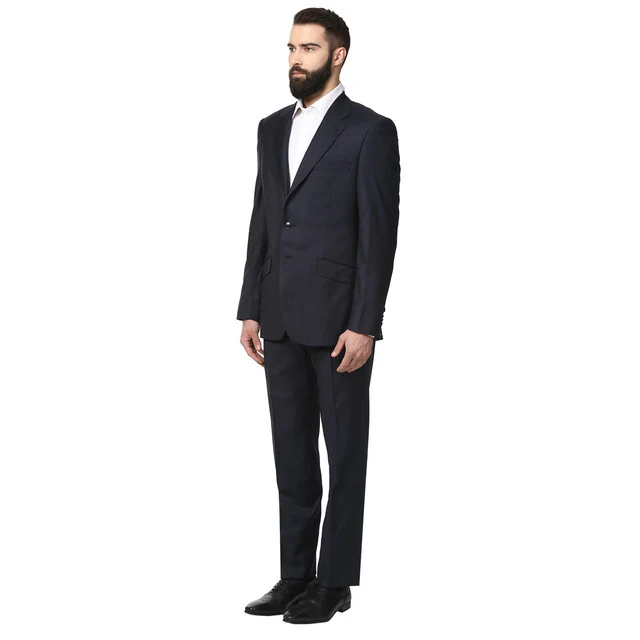 Raymond Men Blue Contemporary Fit Wool Suit - Image 3