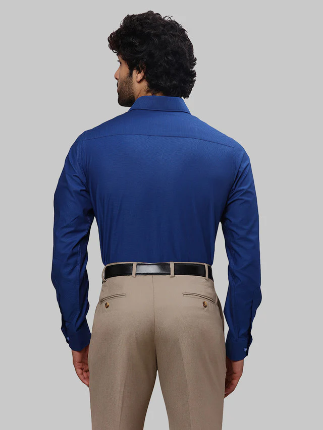 Raymond Men Blue Slim Fit Dobby Formal Shirt - Image 5