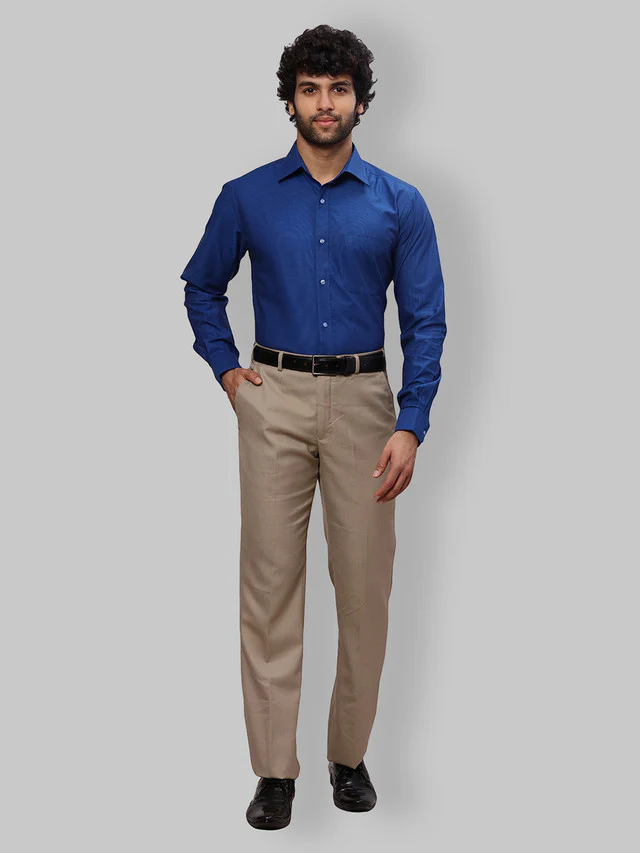 Raymond Men Blue Slim Fit Dobby Formal Shirt - Image 6