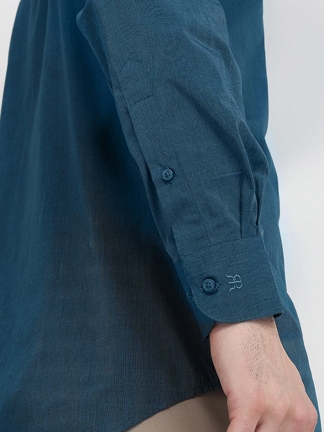 Raymond Men Blue Fil-A-Fil Slim Fit Cotton Full Sleeve Formal Shirt - Image 6