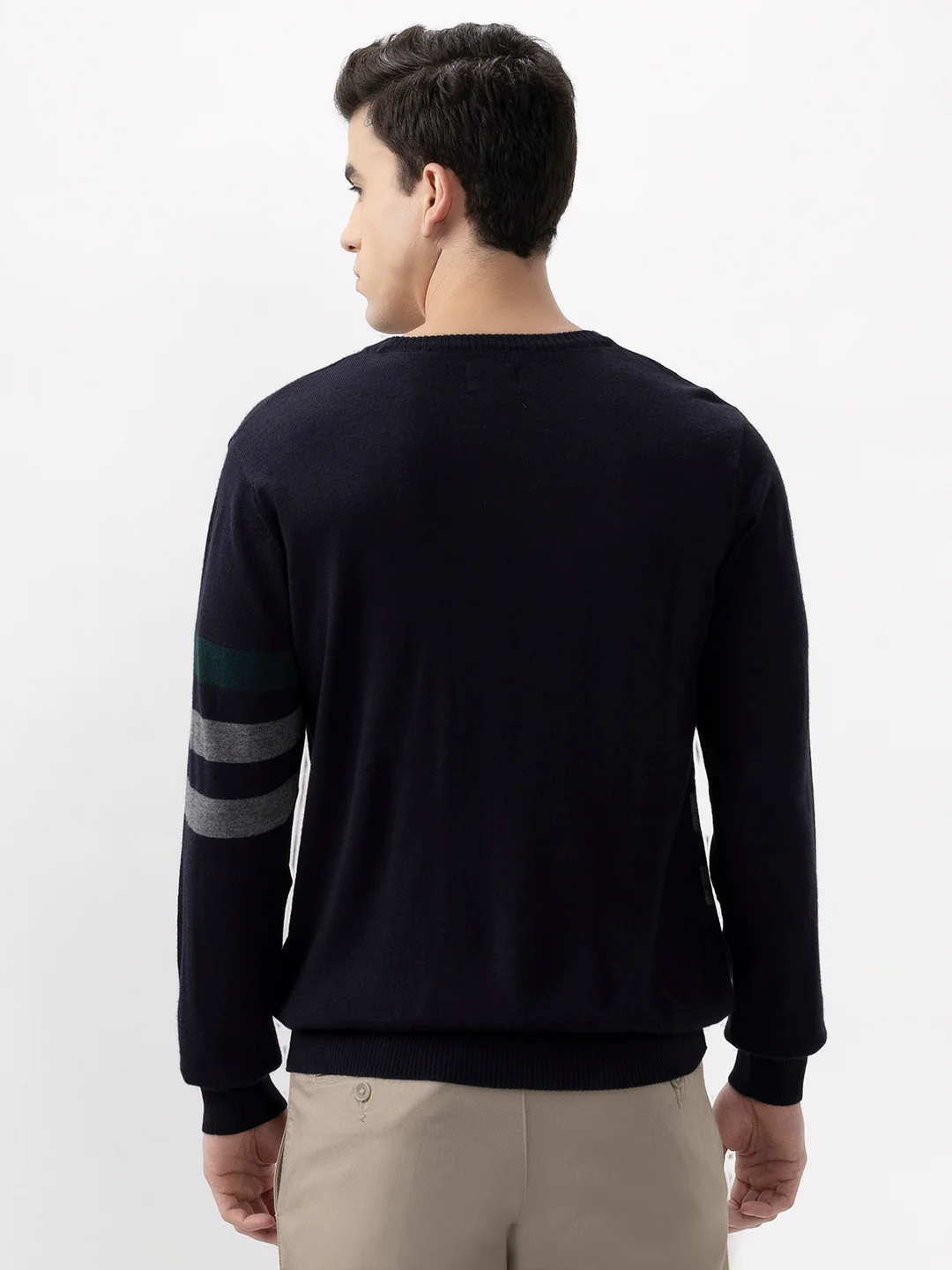 Raymond Men Blue Intarsia Acrylic Blend Sweatshirt - Image 4