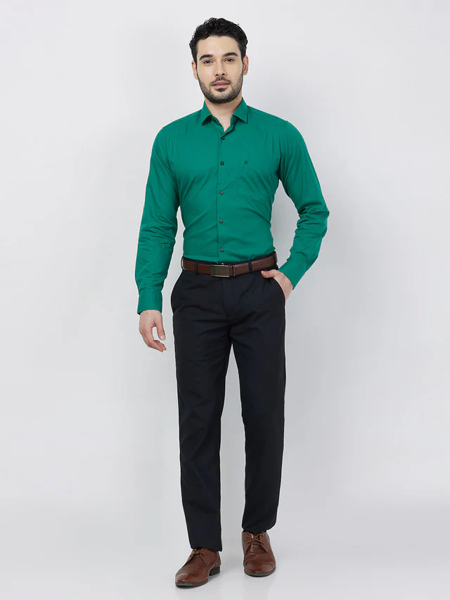 Raymond Men Blue Plain Slim Fit Polyester Blend Trouser - Image 5