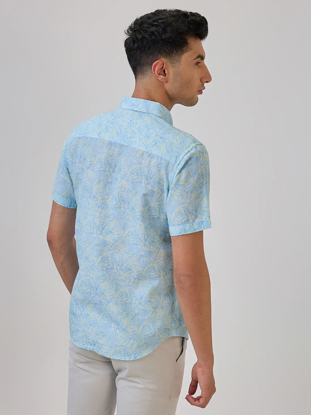 Raymond Men Blue Print Regular Fit Cotton Blend Casual Shirt - Image 5