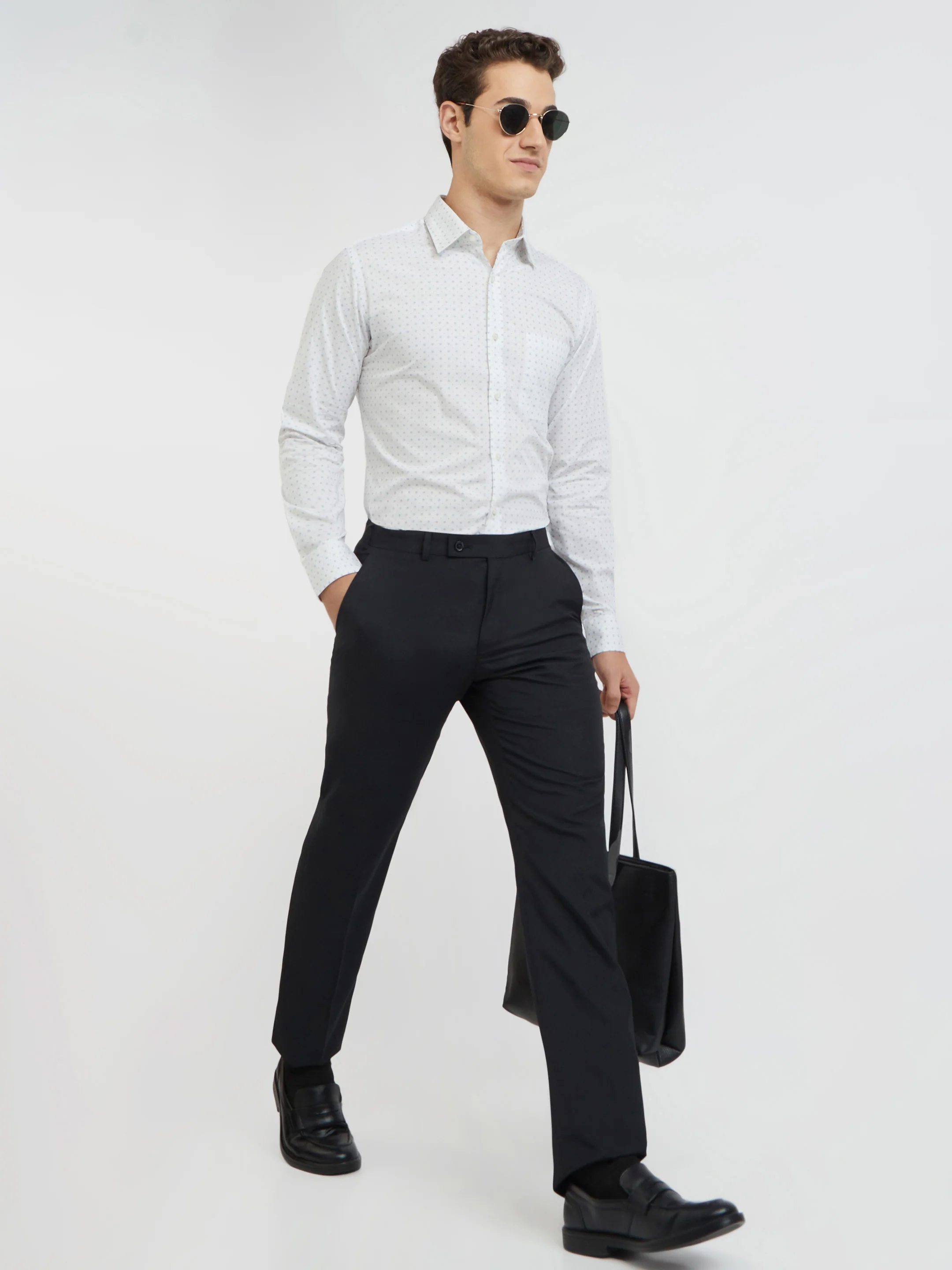 Raymond Men Blue Print Slim Fit Cotton Shirt - Image 2