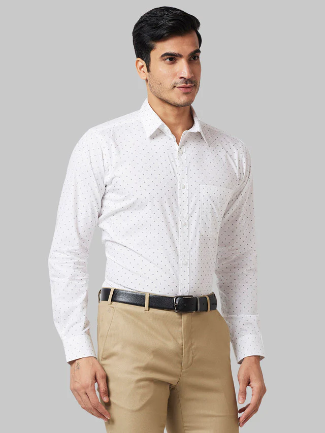 Raymond Men Blue Print Slim Fit Cotton Shirt - Image 2