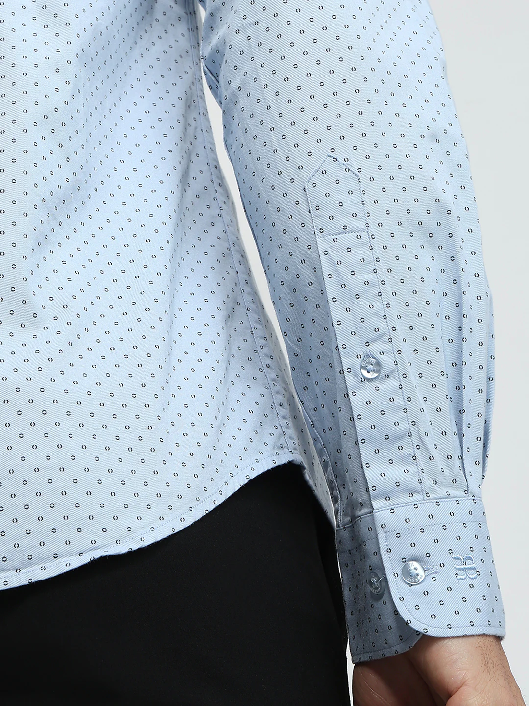 Raymond Men Blue Print Slim Fit Cotton Shirt - Image 7