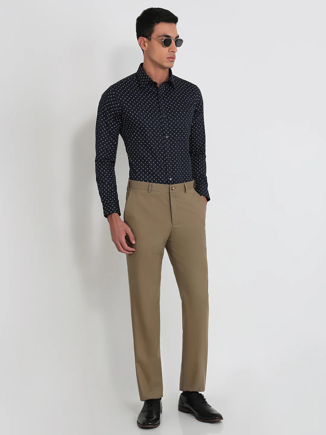 Raymond Men Blue Print Slim Fit Cotton Shirt - Image 6