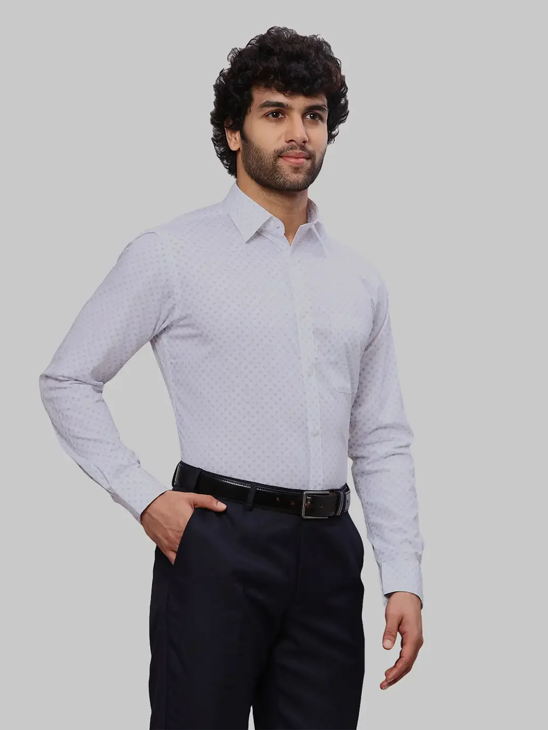 Raymond Men Blue Print Slim Fit Cotton Shirts - Image 2