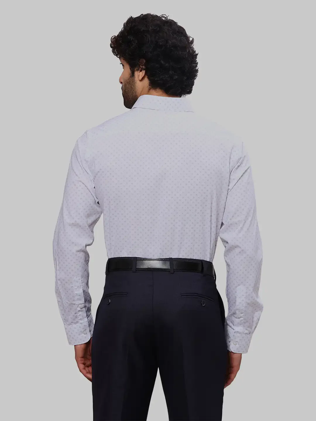 Raymond Men Blue Print Slim Fit Cotton Shirts - Image 4