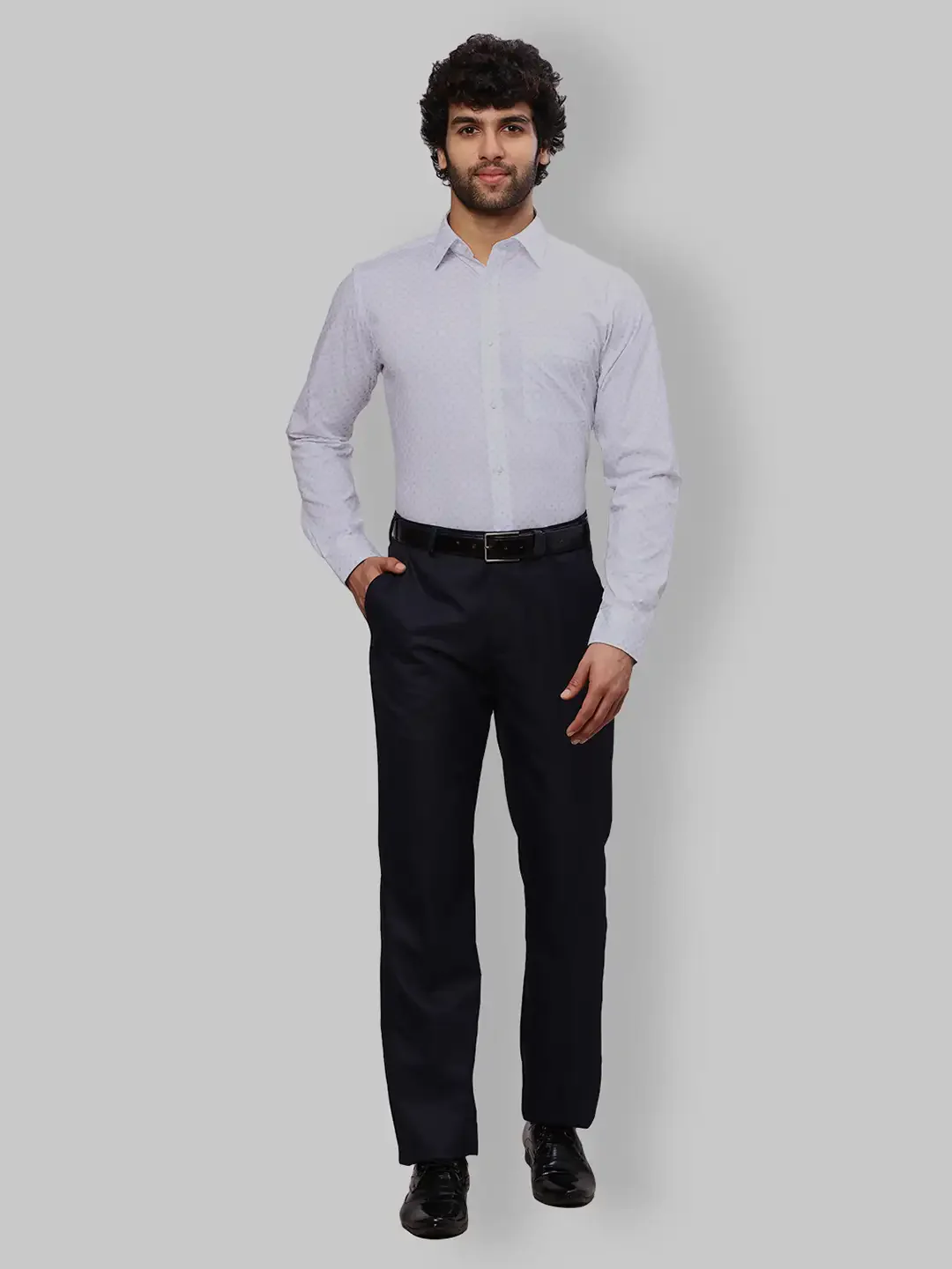 Raymond Men Blue Print Slim Fit Cotton Shirts - Image 5