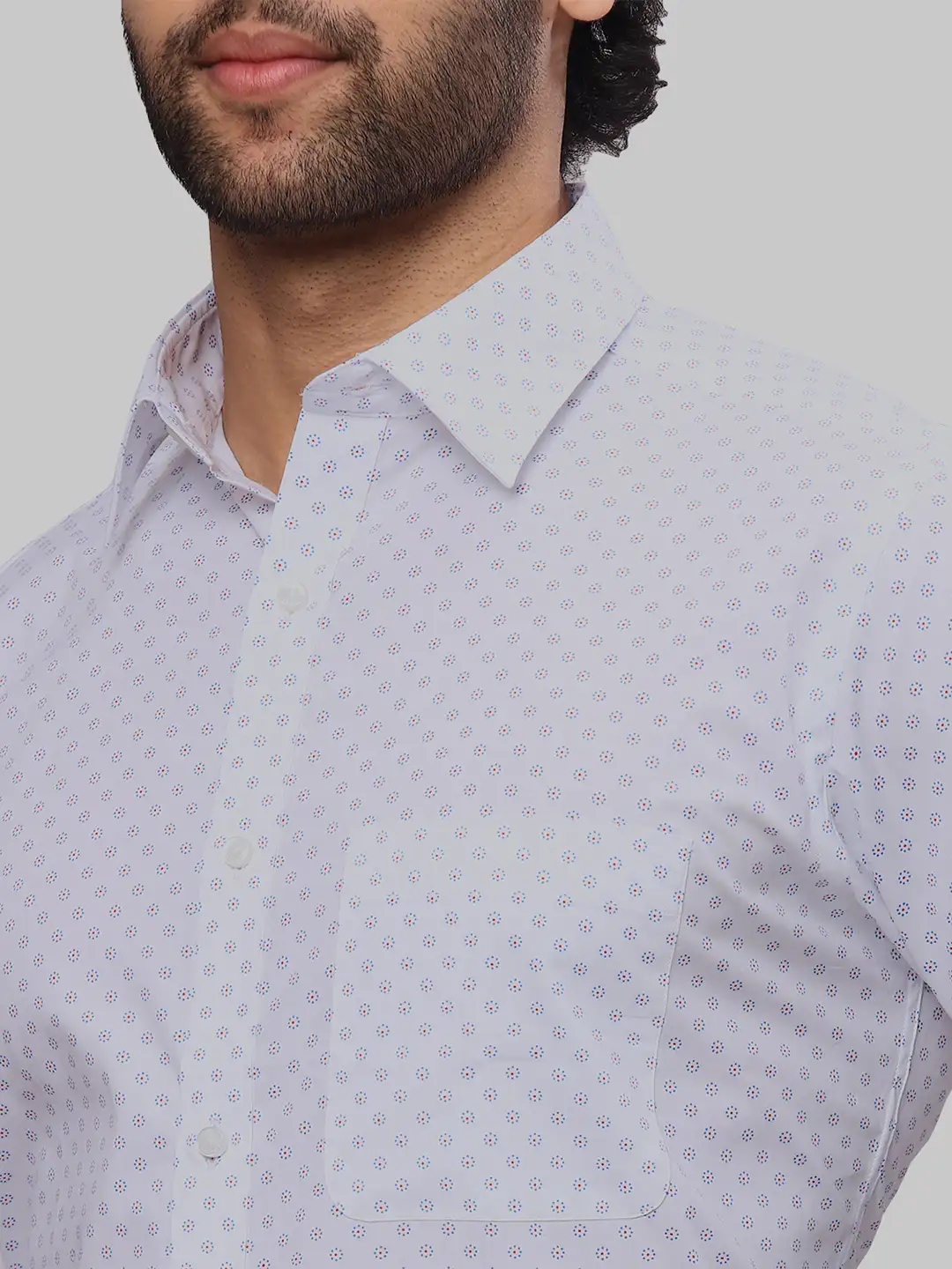 Raymond Men Blue Print Slim Fit Cotton Shirts - Image 6