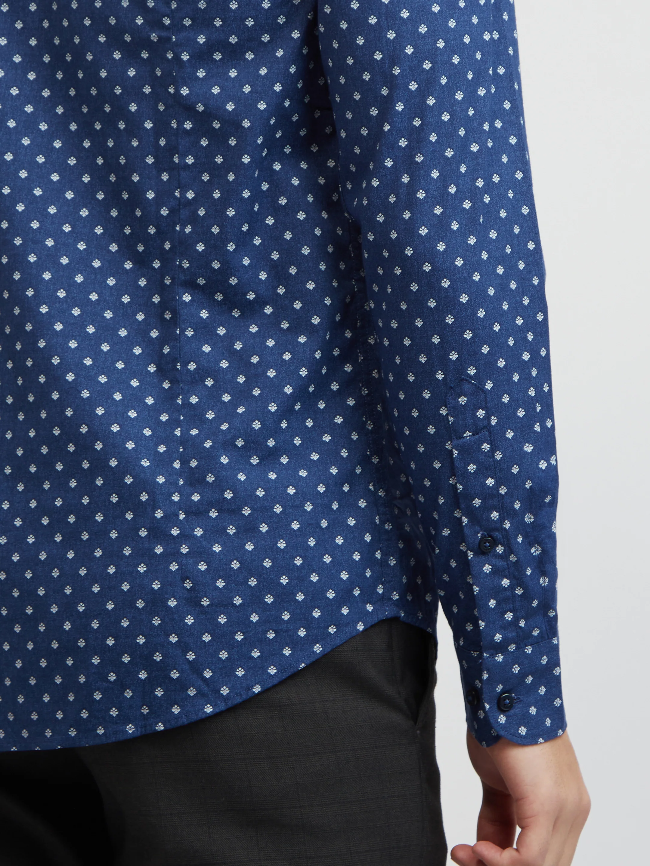 Raymond Men Blue Printed Slim Fit Cotton Casual Shirt - Image 7