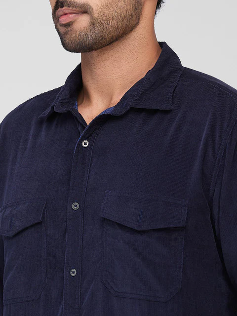 Raymond Men Blue Printed Slim Fit Cotton Shirt - Image 6
